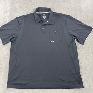 Oakley Mens XXL Black Performance Pocket‎ Golf Polo Shirt
